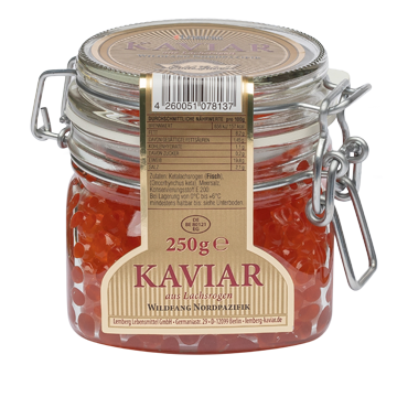 Kawior z ikry łososia keta, GOLD LABEL, 250g